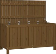 vidaXL Cutie depozitare grădină, maro miere, 121x55x64 cm, lemn pin