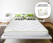 Saltea Ortopedica Green Future Aloe Vera 160x200 cm, memory foam, medie, 18 cm, anatomica, husa cu fibre de bambus tratat cu aloe vera, antialergica