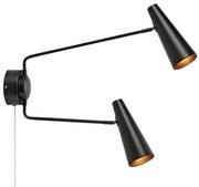 Lampă de perete Markslöjd 108690 PEAK 2xE14/40W/230V negru