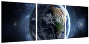 Tablou - Vedere din spațiu (cu ceas) (90x30 cm)