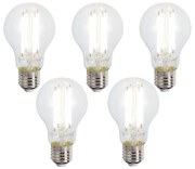 Set de 5 becuri LED inteligente E27, reglabile, A60, transparente, 7W, 806 lm, 2700-6500K