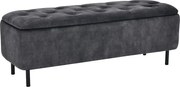 Bancheta cu spatiu de depozitare Catifea Gri, EN VOGUE 120cm
