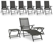 vidaXL Set mobilier de grădină, 9 piese, negru și antracit