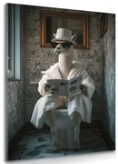 Tablou alpaca cu ziar pe toaletă