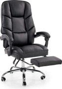 Scaun de birou ALVIN, negru, piele ecologica, 66x70x118/125 cm
