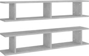 vidaXL Rafturi de perete, 2 buc., gri beton, 105x18x20 cm, PAL