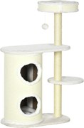 PawHut Ansamblu pentru Pisici 100cm, Stâlp Sisal, Căsuță și Platforme, Crem | Aosom Romania