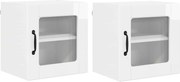 vidaXL Dulap de bucătărie cu raft 2 pcs Alb lucios 40 x 31 x 40 cm