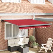 vidaXL Cortina Retractabilă Roșu 350 x 250 cm Material textil, Metal