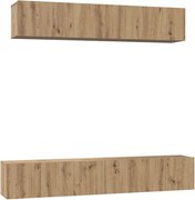 vidaXL Set comodă TV Pe perete 5 pcs Stejar Artizanal Lemn compozit