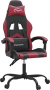 vidaXL Scaun de gaming pivotant, negru și roșu vin, piele ecologică