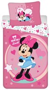 Lenjerie de pat pentru copii din microfibră pentru pat de o persoană 140x200 cm Minnie Sweet Like Me – Jerry Fabrics