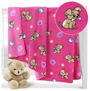 Bellatex Pătură pentru copii Ella Cățeluș roz, 100x 150 cm