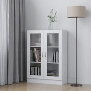 vidaXL Dulap cu vitrină, alb, 82,5 x 30,5 x 115 cm, lemn prelucrat