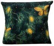 Fața de pernă din microfleece YELLOW BUTTERFLY 45x45 cm, verde închis