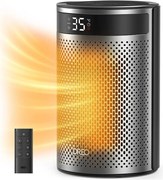 Aeroterma DREO Atom 416, 1500 W, Pana la 20 m², 5 moduri, HeatShield360, Timer, Gri/Negru