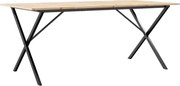 vidaXL Masă de bucătărie, cadru X, 180x90x75cm lemn masiv pin și Oţel