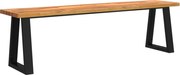 vidaXL Bancă cu margini naturale 160 cm, lemn masiv de acacia