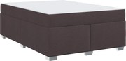vidaXL Cadru de pat cu saltea Maro închis 160 x 200 cm țesătură