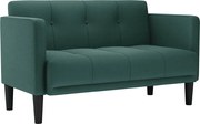 vidaXL Canapea loveseat, verde închis, 111 cm, textil