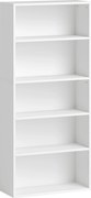 HOMCOM Bibliotecă cu 5 Niveluri și Rafturi Ajustabile, 60x24x133,5 cm, Alb | Aosom Romania