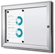Vitrina interioara cu incuietoare pentru informatii 2 x A4, ignifuga, aluminiu