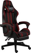 vidaXL Scaun racing suport picioare negru/roșu vin piele ecologică