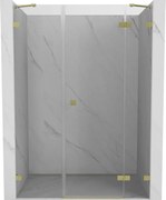 Mexen Lunar ușă de duș batantă dreapta 140 cm, transparent, auriu periat - 834S-140-050-55-00-P