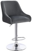HR920W Scaun Grafit din Catifea cu Bază Cromata