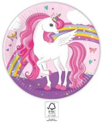 Unicorn Rainbow Colors farfurie de hârtie 8 buc 23 cm FSC