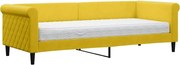 vidaXL Pat de zi cu saltea, galben, 80x200 cm, catifea