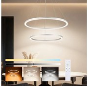 Brilagi-LED Lustră suspendată reglabilă PORTOFINO LED/98W/230V Ø 80 cm argintiu + telecomandă