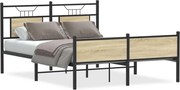 vidaXL Cadru pat fără saltea stejar sonoma, 140x190 cm, lemn prelucrat