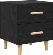 vidaXL Dulap de pat Stejar Negru 40 x 35 x 47.5cm Lemn compozit