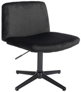 HR150CROSS Scaun Neagră din Catifea cu Bază Neagră