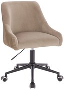 HR920K Scaun Latte din Catifea cu Bază Neagră
