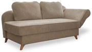 Șezlong taupe cu tapițerie din catifea reiată (cu colț pe partea dreaptă) Chic Charlotte – Miuform