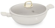 Cratiță cu capac 30 cm, 4.5L – Berlinger Haus Sahara Collection BH 8069, crem, cu strat antiaderent titan, compatibilă cu inducție