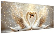 Tablou - Lebede Aurii (120x50 cm)