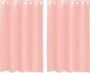 vidaXL Perdele Voile cu Oelii 2 buc Roz 140x175 cm
