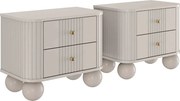 Set noptiere Vesper 56 cm - cașmir / mânere aurii / picioare rotunde