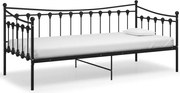 vidaXL Cadru de pat canapea, negru, 90x200 cm, metal