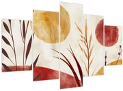 Tablou - Plante și cercuri (150x105 cm)