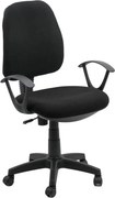 Scaun birou OFF 326 – Confort ergonomic, design simplu, tapițerie textilă, negru
