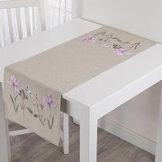 Traversă de masă brodată STÂNJENEL MOV 40 x 110 cm