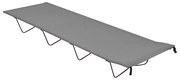 vidaXL Pat de camping, gri, 180x60x19 cm, țesătură oxford și oțel