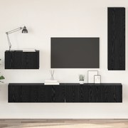 vidaXL Dulap pentru TV pe Perete 4 pcs Stejar negru 200 x 30 x 30 cm