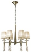 Candelabru elegant cu 6 brate Tiffany alama antique/ abajur soft bronz