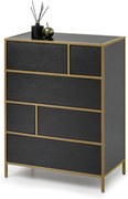 Comodă Soren Kom (lemn negru + auriu). Promo -38%. 1110764