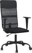 vidaXL Scaun birou reglabil în înălțime negru piele artificială/plasă
